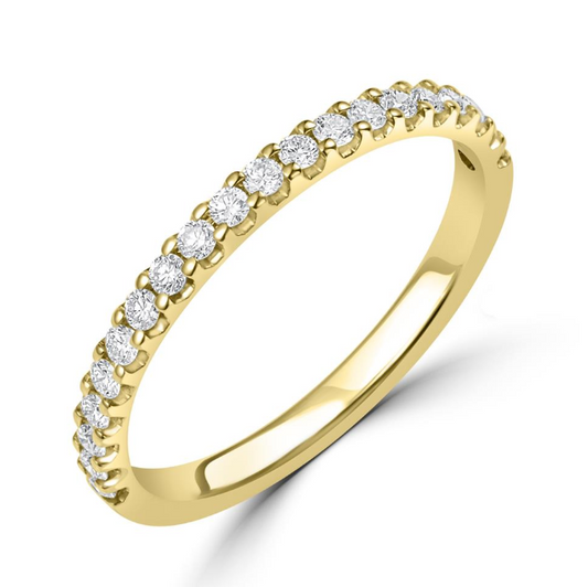 Aliança em Ouro Amarelo 18K com Diamantes