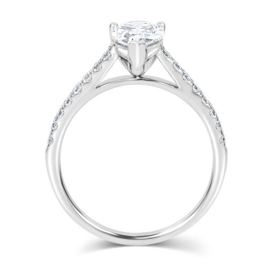 Anel em Ouro Branco 18K com Diamantes