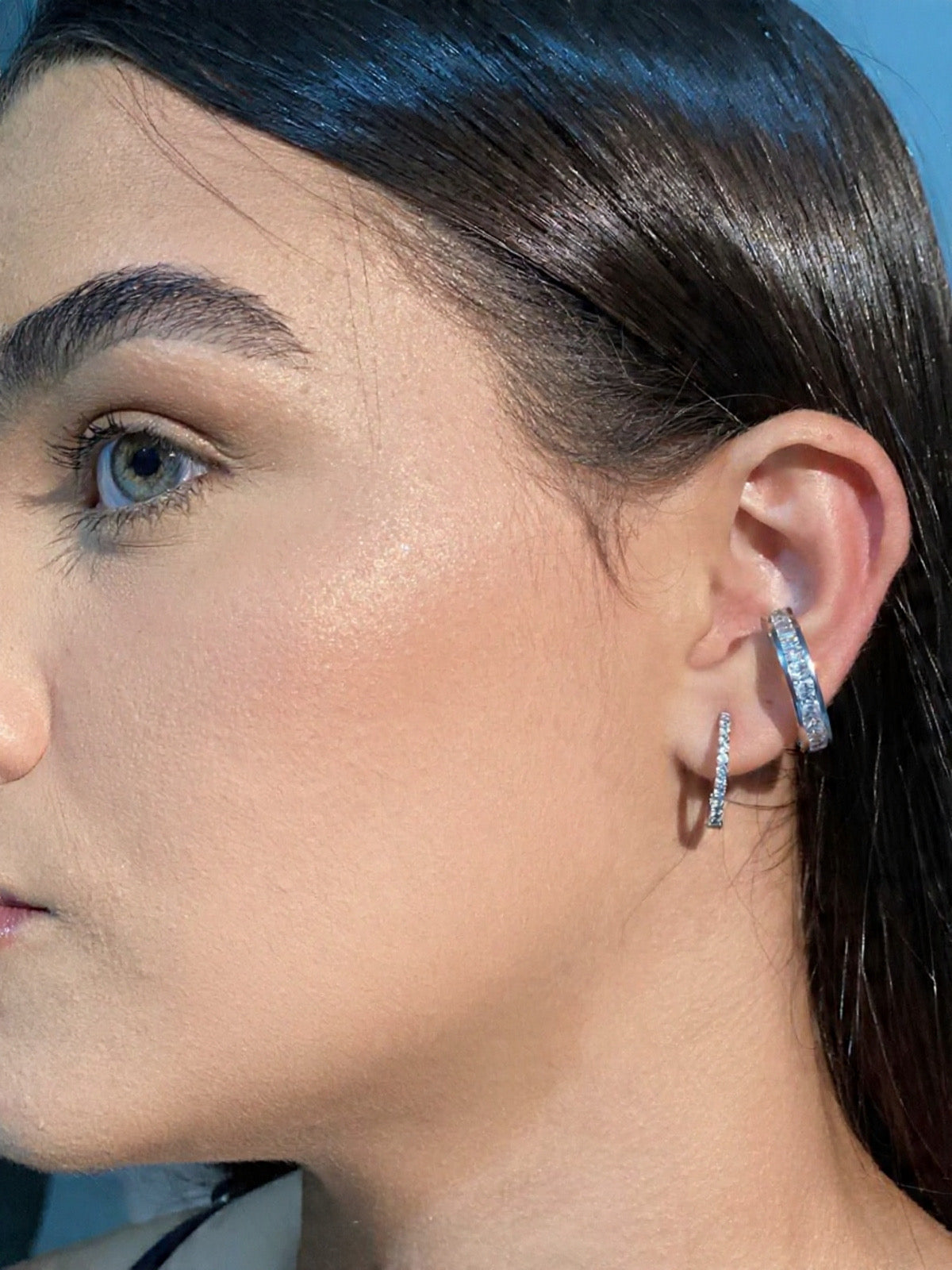 Anel | Brinco em Ouro Branco 18K