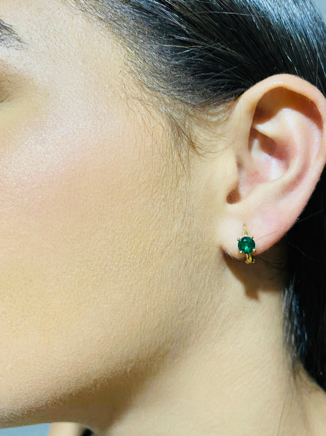 ARGOLA 2 EM 1 EM OURO AMARELO 18K COM DIAMANTE E ESMERALDA