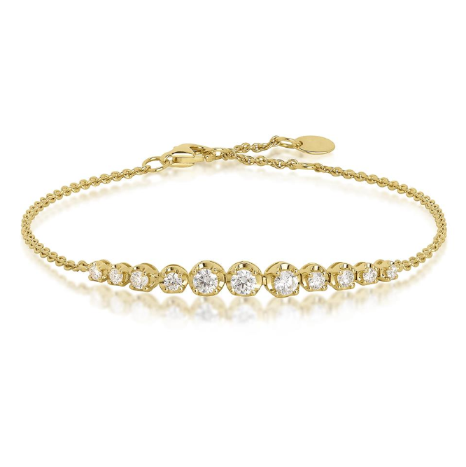 Pulseira em Ouro Amarelo 18K com Diamantes