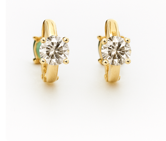 ARGOLA 2 EM 1 EM OURO AMARELO 18K COM DIAMANTE E ESMERALDA