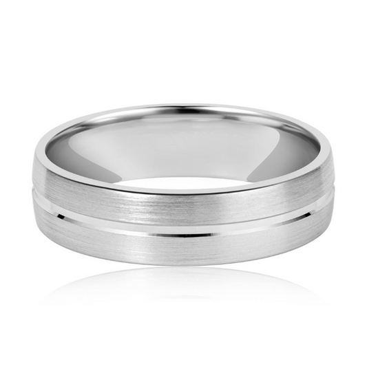 Aliança em Ouro Branco 18K