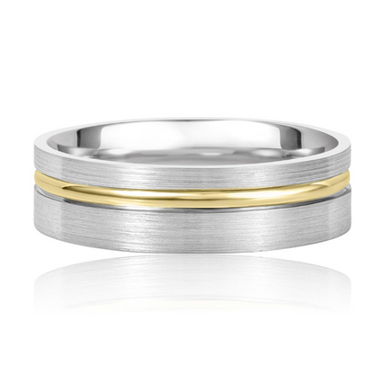 Aliança em Ouro Branco 18k