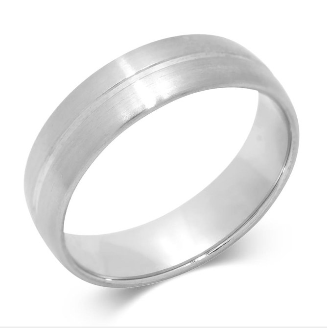 Aliança em Ouro Branco 18K