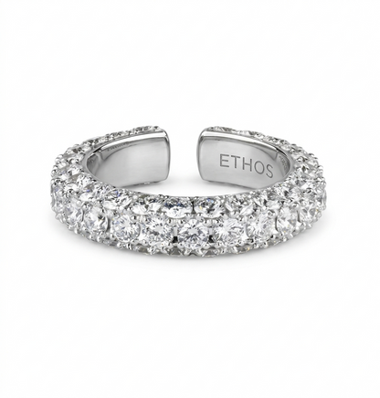 Anel | Brinco em Ouro Branco 18K com Diamantes