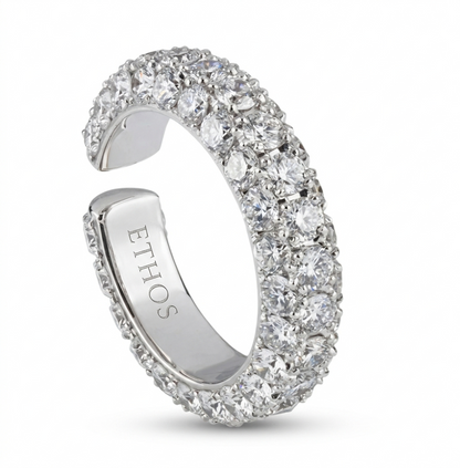 Anel | Brinco em Ouro Branco 18K com Diamantes