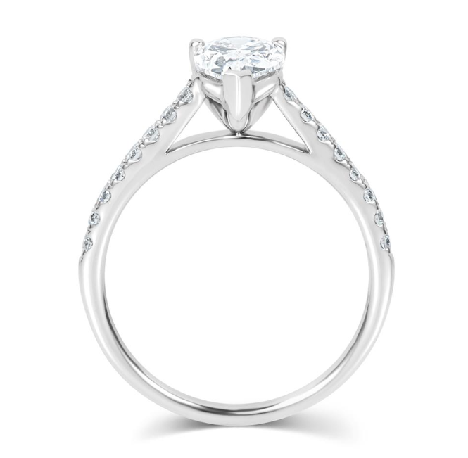 Anel em Ouro Branco 18K com Diamantes