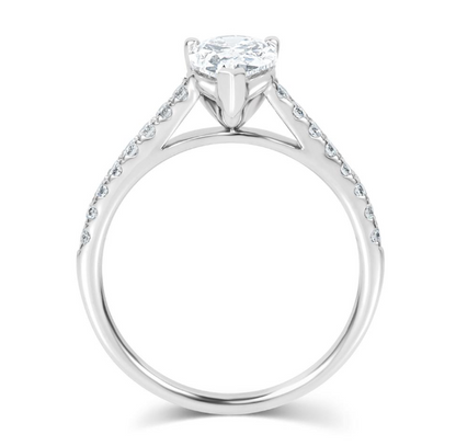 Anel em Ouro Branco 18K com Diamantes