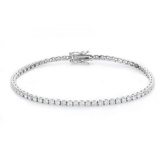Pulseira Riviera em Ouro Branco 18K com Diamantes